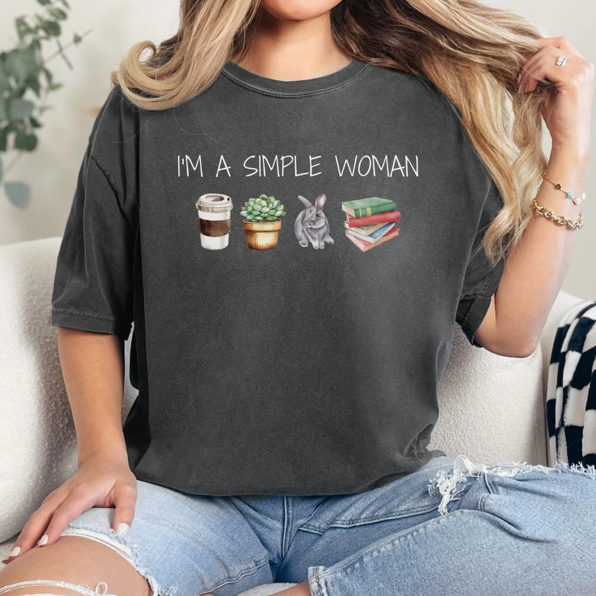 Simple Woman Unisex Garment-dyed Heavyweight T-Shirt - Image 3
