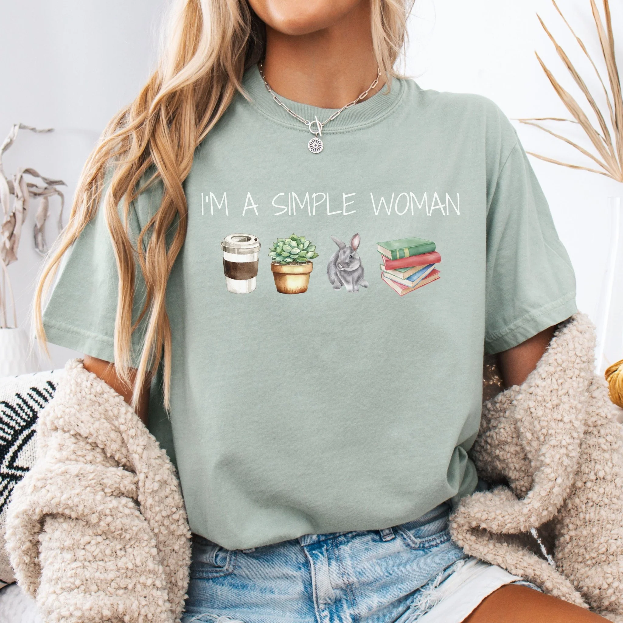 Simple Woman Unisex Garment-dyed Heavyweight T-Shirt - Image 4