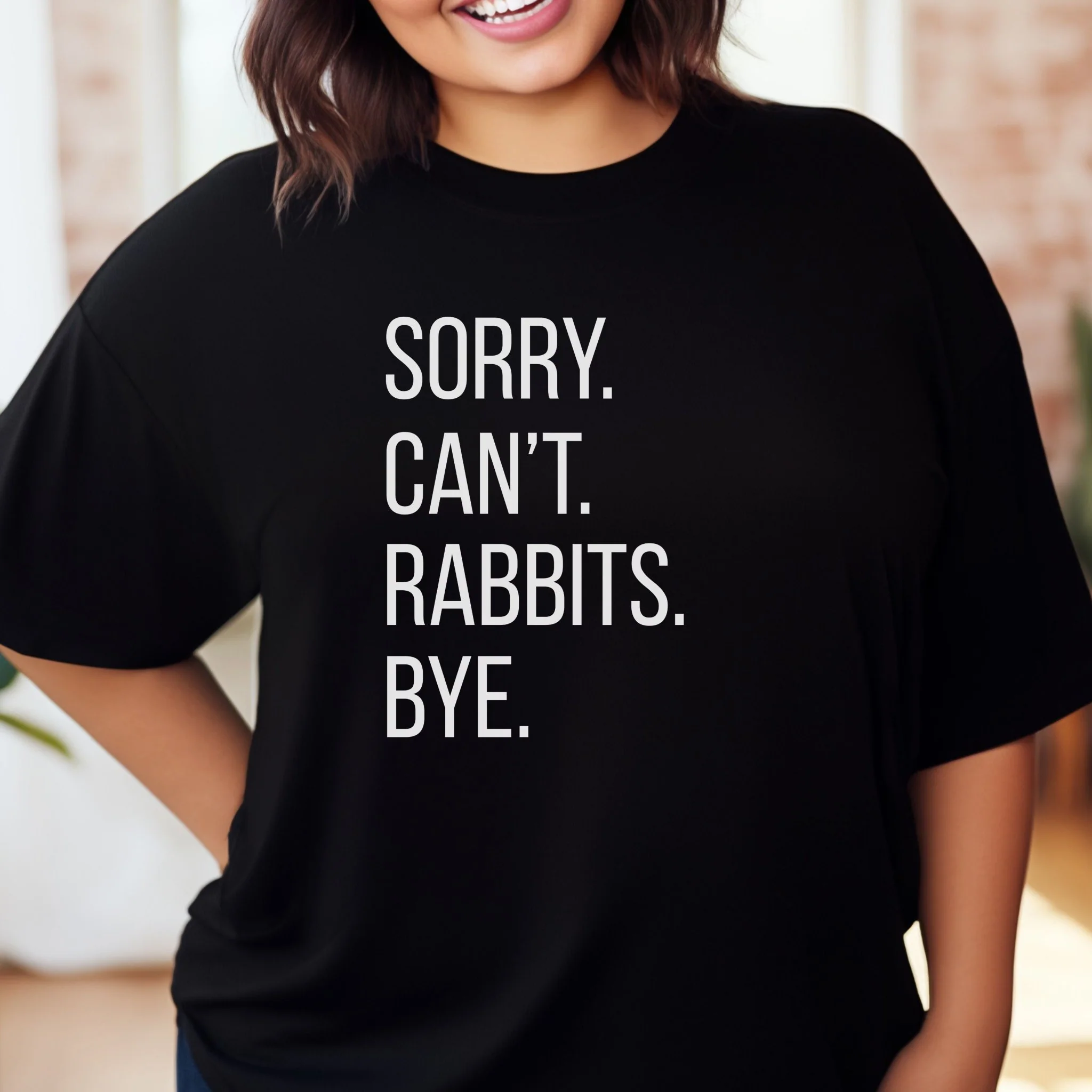 Sorry Can't Rabbits Bye Unisex Garment-dyed Heavyweight T-Shirt - Image 3