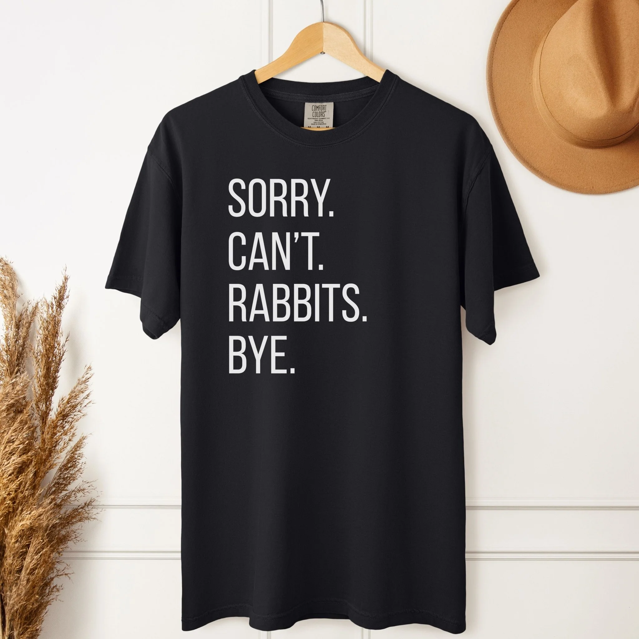 Sorry Can't Rabbits Bye Unisex Garment-dyed Heavyweight T-Shirt - Image 5
