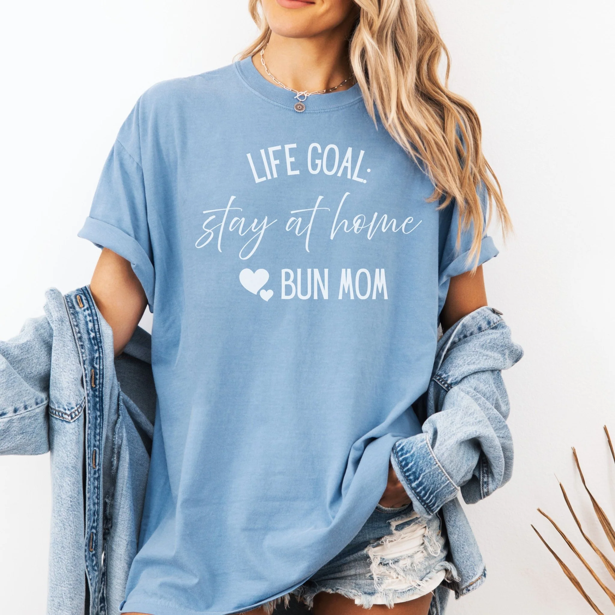 Stay at Home Bun Mom Unisex Garment-dyed Heavyweight T-Shirt - Image 2