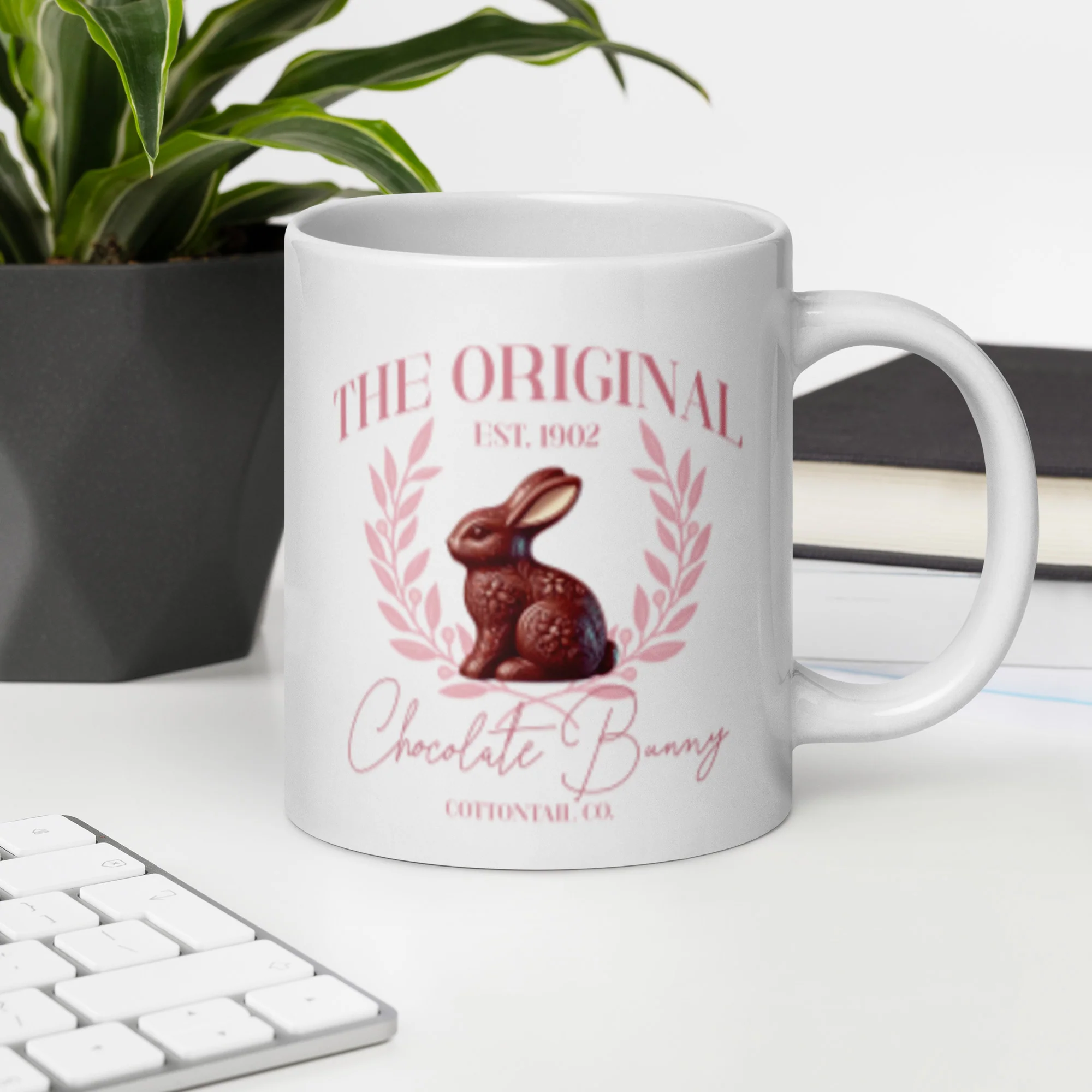 The Original Chocolate Bunny White Glossy Mug - Image 4