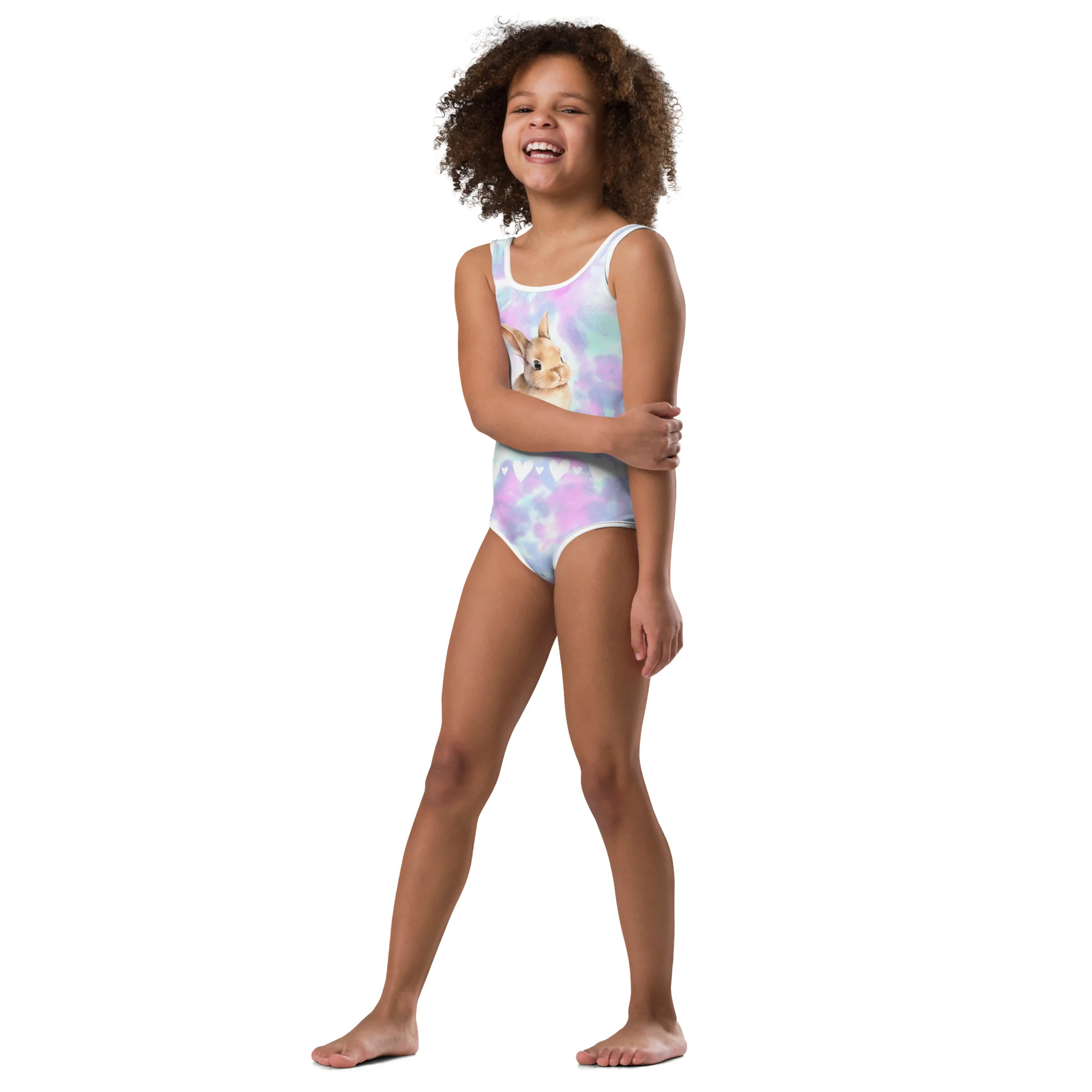Tie Dye Bunny Kids Swimsuit - Image 5