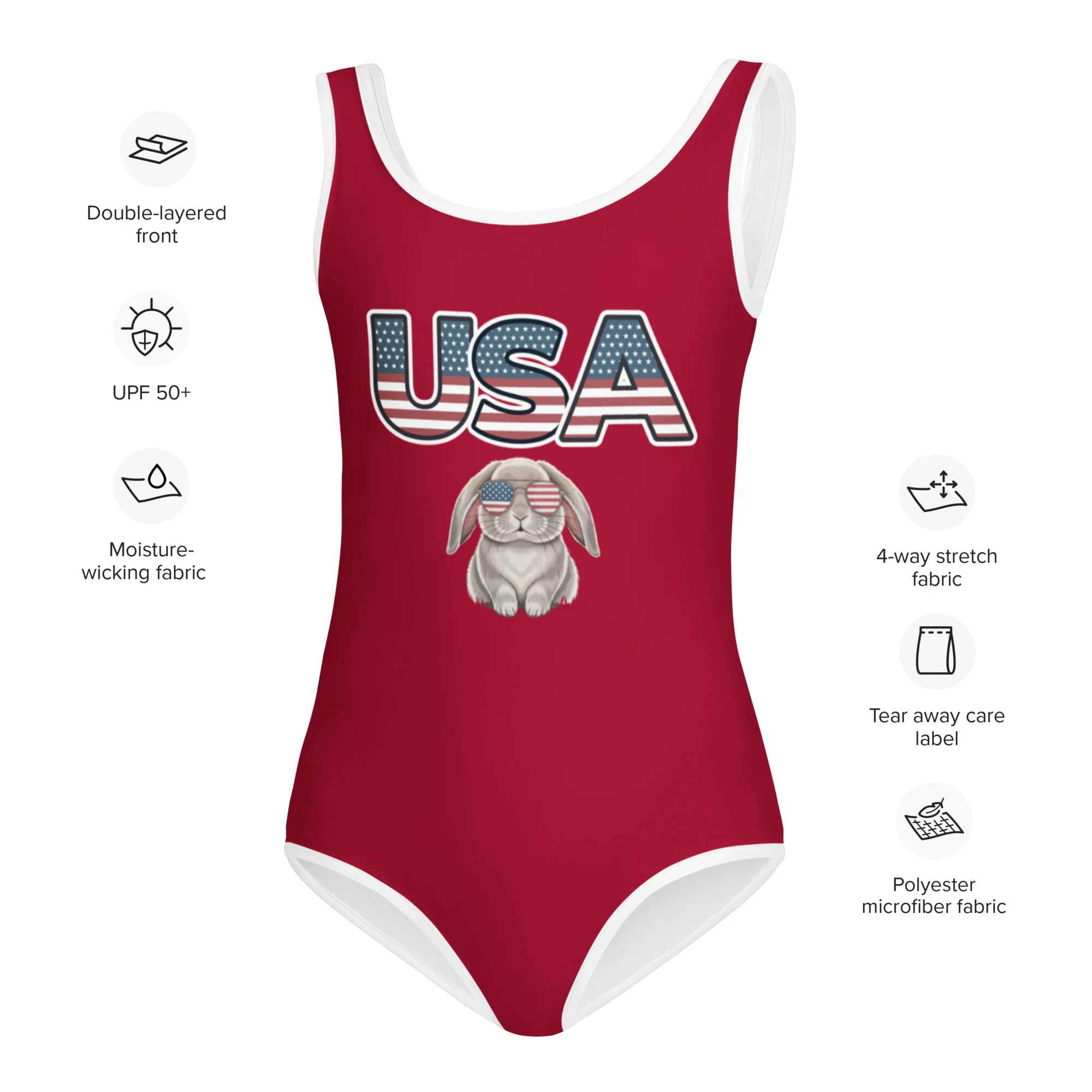 USA Bunny Kids Swimsuit - Image 2