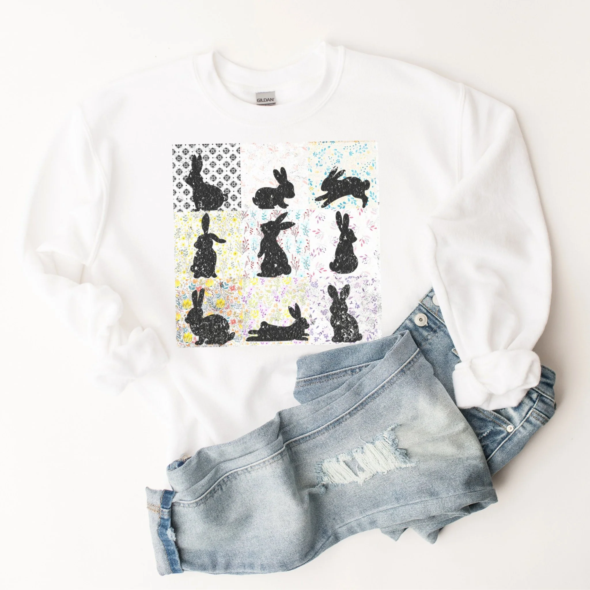Vintage Floral Silhouettes Unisex Sweatshirt - Image 3