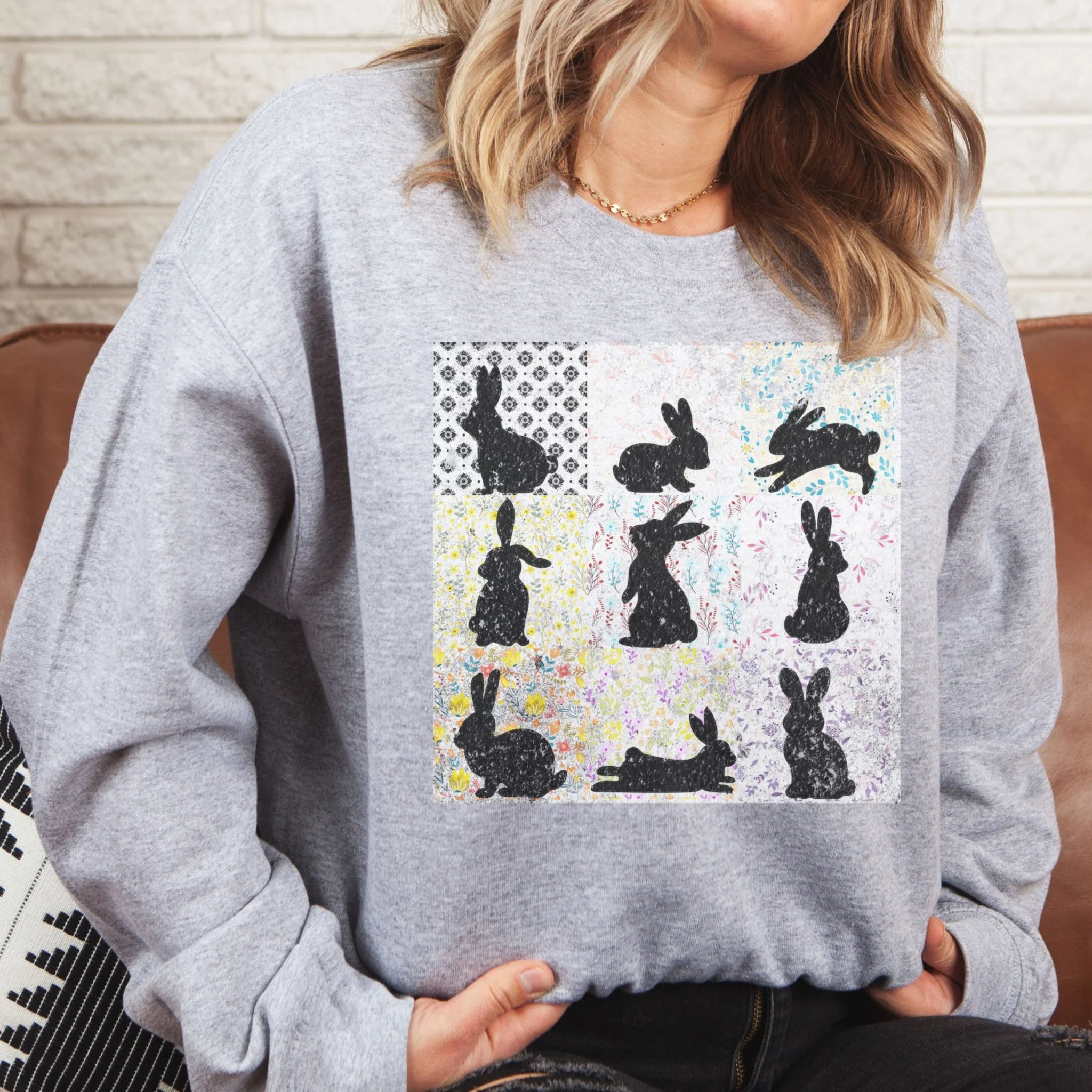 Vintage Floral Silhouettes Unisex Sweatshirt - Image 4