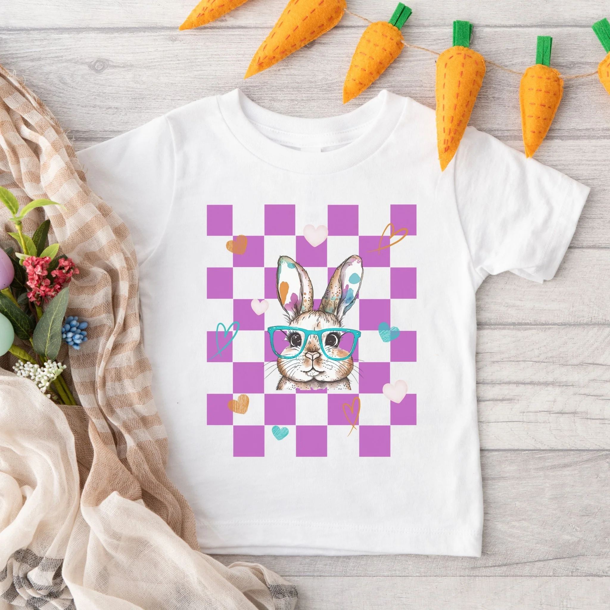 Watercolor Bunny Toddler Short Sleeve Tee - Image 2